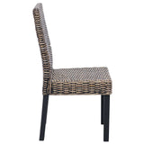 Dining Chair 2 pcs Solid Mahogany Wood Black Wash 42012421