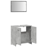 Bathroom Cabinet with Mirror Concrete Grey Engineered Wood 856041