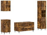 4 Piece Bathroom Cabinet Set HAARLEM Smoked Oak Engineered Wood 3417941