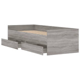 Bed Frame with Drawers without Mattress Grey Sonoma 90x200 cm 3207348