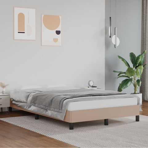Bed Frame without Mattress Cappuccino 120x190 cm Small Double Faux Leather 379501