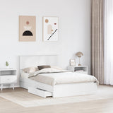 Storage Bed with Headboard White 120 x 190 cm Engineered Wood 3410819