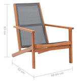 Garden Chair Grey Solid eucalyptus wood Medium Garden Chair 48695