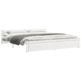 Bed Frame without Mattress White Solid Wood 180x200 cm Super King 815060