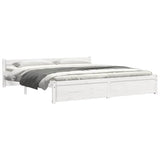 Bed Frame without Mattress White Solid Wood 180x200 cm Super King 815060