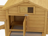 Small Chicken Coop with Run Hen House Poultry Coops Cages Nesting Box Wood 150.5 x 54 x 87cm T3398P347608