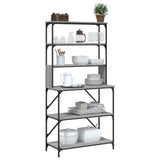 Baker's Rack 6-Tier Grey Sonoma 90x40x180 cm Engineered Wood 834223