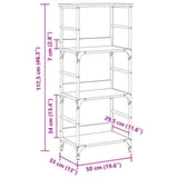 Book Cabinet Artisan Oak 50x33x117.5 cm Engineered Wood 857467