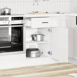 Kitchen Base Cabinet Porto High Gloss White Engineered Wood 853959