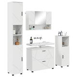 Bathroom Furniture Set with Drawer 4 pcs High Gloss White 3393047