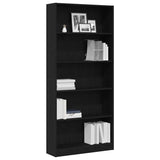 Bookcase Black Oak 80x24x176 cm Engineered Wood 862456