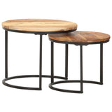 Nesting Tables 2 pcs Solid Acacia Wood 286186