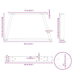 ZNTS Dining Table Legs V-Shape 2 pcs White 60x cm Steel 4012533