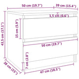 Bed Cabinets 2 pcs Grey Sonoma 50x39x43.5 cm Engineered Wood 815825