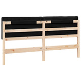Upholstered Headboard Brown and Black 180 cm Solid Pine Wood 880165