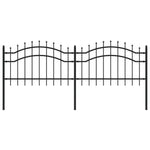 ZNTS Garden Fence with Spear Top Black 115 cm Powder-coated Steel 151079