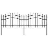 ZNTS Garden Fence with Spear Top Black 115 cm Powder-coated Steel 151079