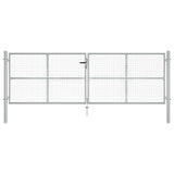Garden Gate Galvanised Steel 400x125 cm Silver 144300