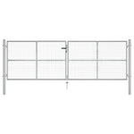 ZNTS Garden Gate Galvanised Steel 415x175 cm Silver 144300