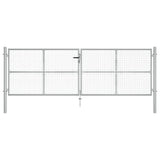 ZNTS Garden Gate Galvanised Steel 415x175 cm Silver 144300