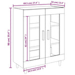Sideboard High Gloss White 69.5x34x90 cm Engineered Wood 812120