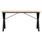 ZNTS Dining Table Y-Frame 160x80x75 cm Solid Wood Pine and Steel 3282721