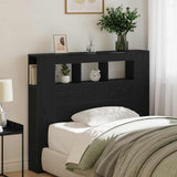 LED Headboard Black Oak 120 x 18.5 x 103.5 cm Engineered Wood 863114