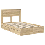 Storage Bed with Drawer Sonoma Oak 135 x 190 cm Engineered Wood 3409919