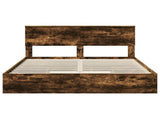 Storage Bed with Drawer Smoked Oak 160 x 200 cm Engineered Wood 3410781