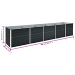 ZNTS Garden Raised Bed Galvanised Steel 400x80x45 cm Anthracite 47059