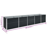 ZNTS Garden Raised Bed Galvanised Steel 400x80x45 cm Anthracite 47059