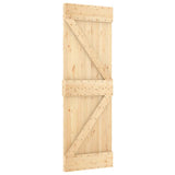 Sliding Door with Hardware Set 70x210 cm Solid Wood Pine 3332646