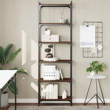 Bookcase 6-Tier Brown Oak 60x30x188 cm Engineered Wood 837666