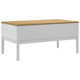 Coffee Table FLORO White 99x55.5x45 cm Solid Pine Wood 374018