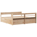 ZNTS Bed Frame without Mattress 200x200 cm Solid Wood Pine 3307110