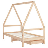 Kids Bed Frame with Drawers 80x160 cm Solid Wood Pine 834474