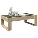 ZNTS Coffee Table with Infinity LED Sonoma Oak 90x53x30 cm 847639