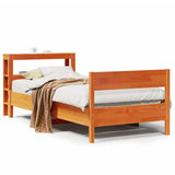 Bed Frame without Mattress Wax Brown 90x190 cm Single Solid Wood Pine 3306209