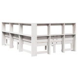 Bookcase Bed without Mattress White 120x190 cm Small Double Solid Wood Pine 3324401