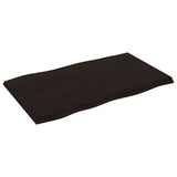 Table Top Dark Brown 100x60x cm Treated Solid Wood Live Edge 364020