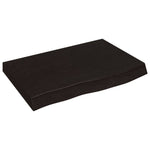 Table Top Dark Brown 60x40x cm Treated Solid Wood Oak 3156409