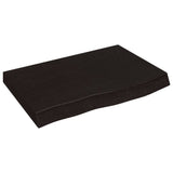 Table Top Dark Brown 60x40x cm Treated Solid Wood Oak 3156409