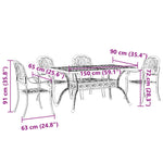 ZNTS 5 Piece Garden Dining Set Bronze Cast Aluminium 3216308