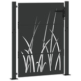 Garden Gate with Lock Black 110 x 130 cm Powder-coated steel 42015890