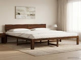 Double Bed Frame with Headboard ROSTOCK Dark Brown 200 x 200 cm 3405437