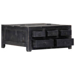 ZNTS Coffee Table Black 65x65x30 cm Solid Mango Wood 247986