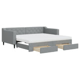 Daybed with Trundle and Drawers Light Grey 90x190 cm Fabric 3197501