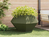 Planter 2 pcs Olive Green 100 x 100 x 80 cm Steel 884031