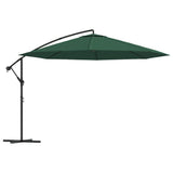 Cantilever Garden Parasol Solid green Polyester canopy Large 42197
