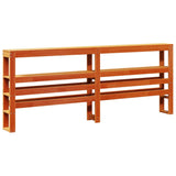 Bed Frame with Headboard Wax Brown 180x200 cm Super King Solid Wood Pine 3306335